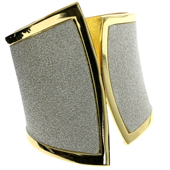 bebe gold and silver cuff bracelet NWOT bbb07nc - Picture 2 of 5